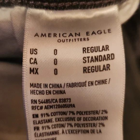 American Eagle Very Distressed Skinny Gray Women's Jeans Size 0 - Picture 3 of 11